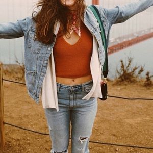 Anthropologie Moth Knit Rust Orange Cami Crossback Top